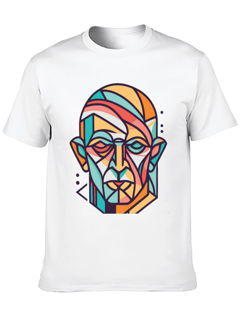 Abstract Geometric Face Graphic Print T-Shirt