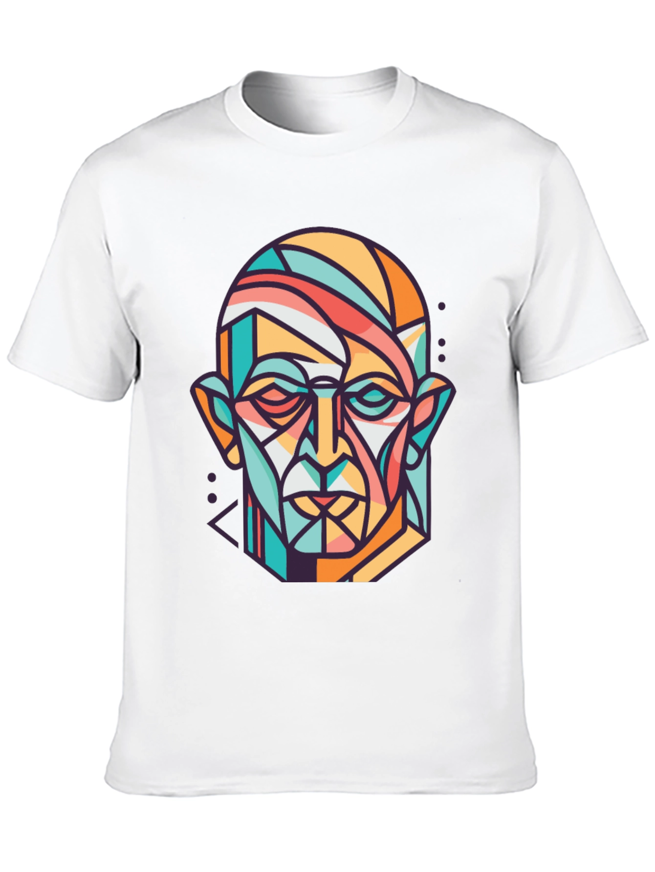Abstract Geometric Face Graphic Print T-Shirt