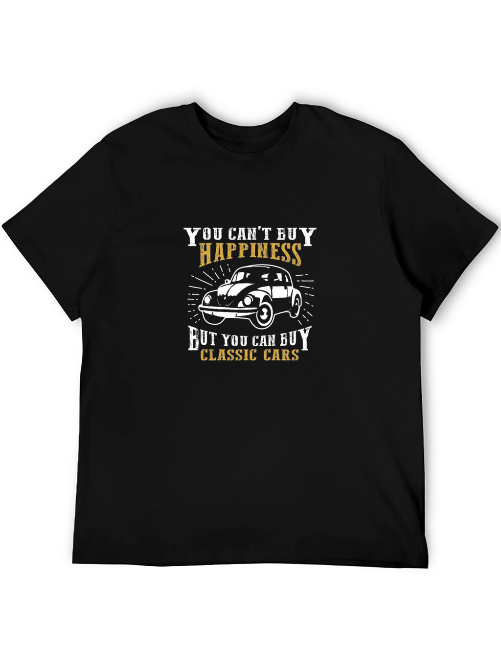 Classic Car Happiness T-Shirt - Black