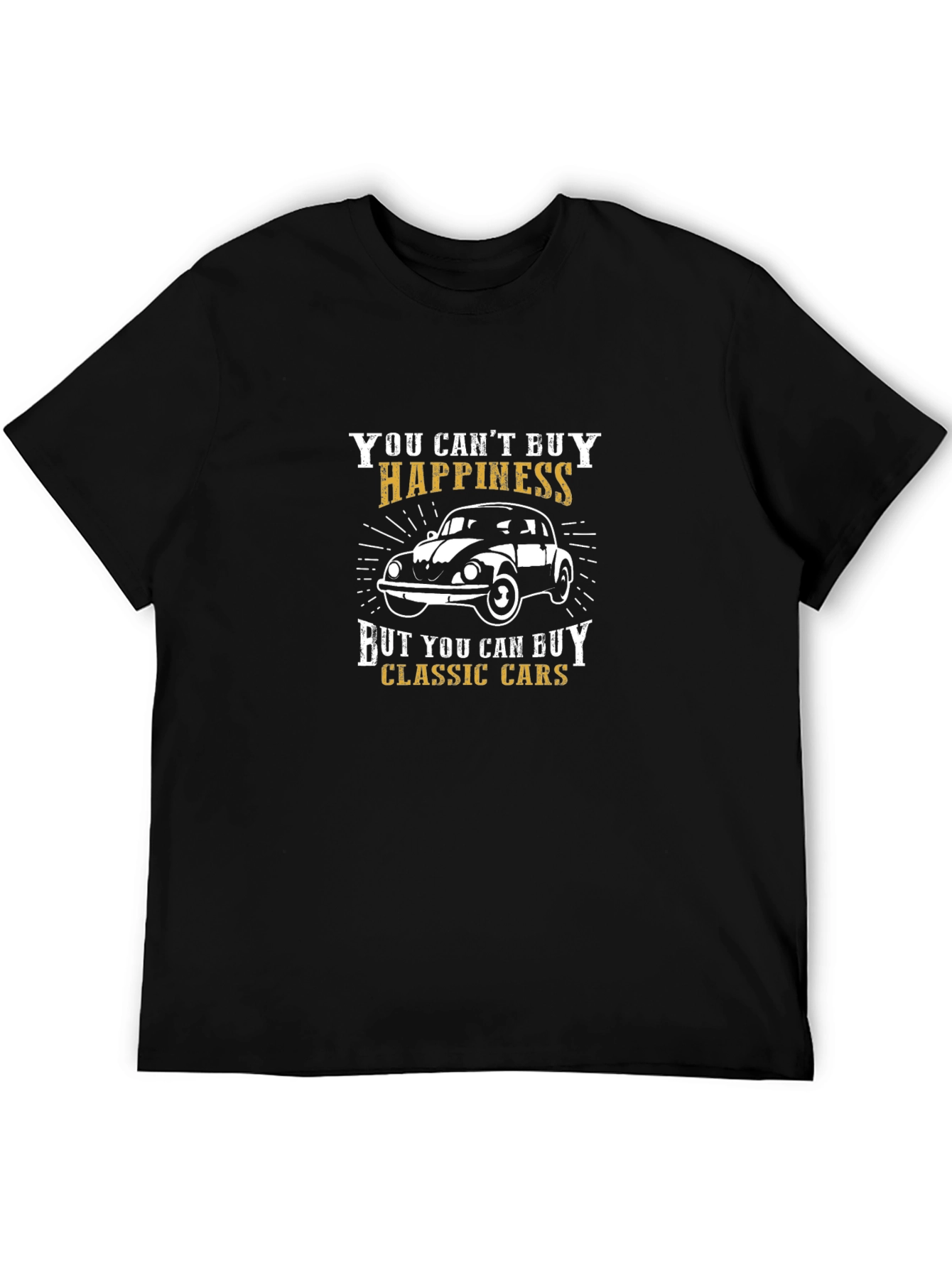 Classic Car Happiness T-Shirt - Black