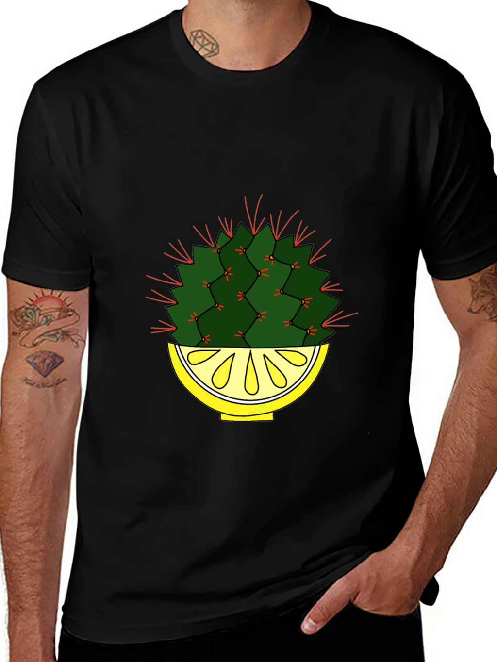 Cactus In Lemon Bowl Graphic Tee