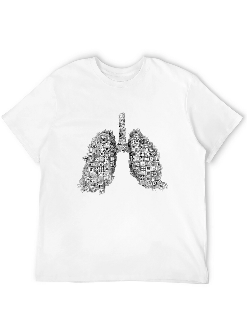 Anatomical Lungs Graphic Print Black T-Shirt