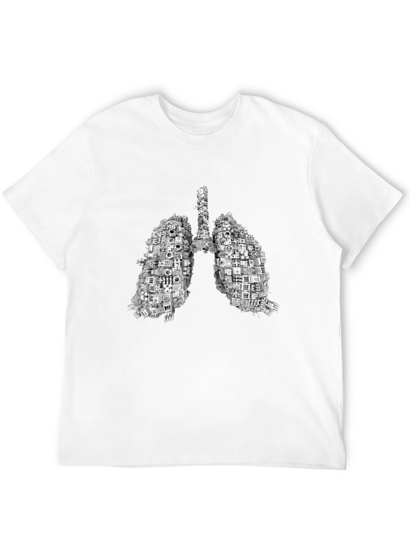 Anatomical Lungs Graphic Print Black T-Shirt