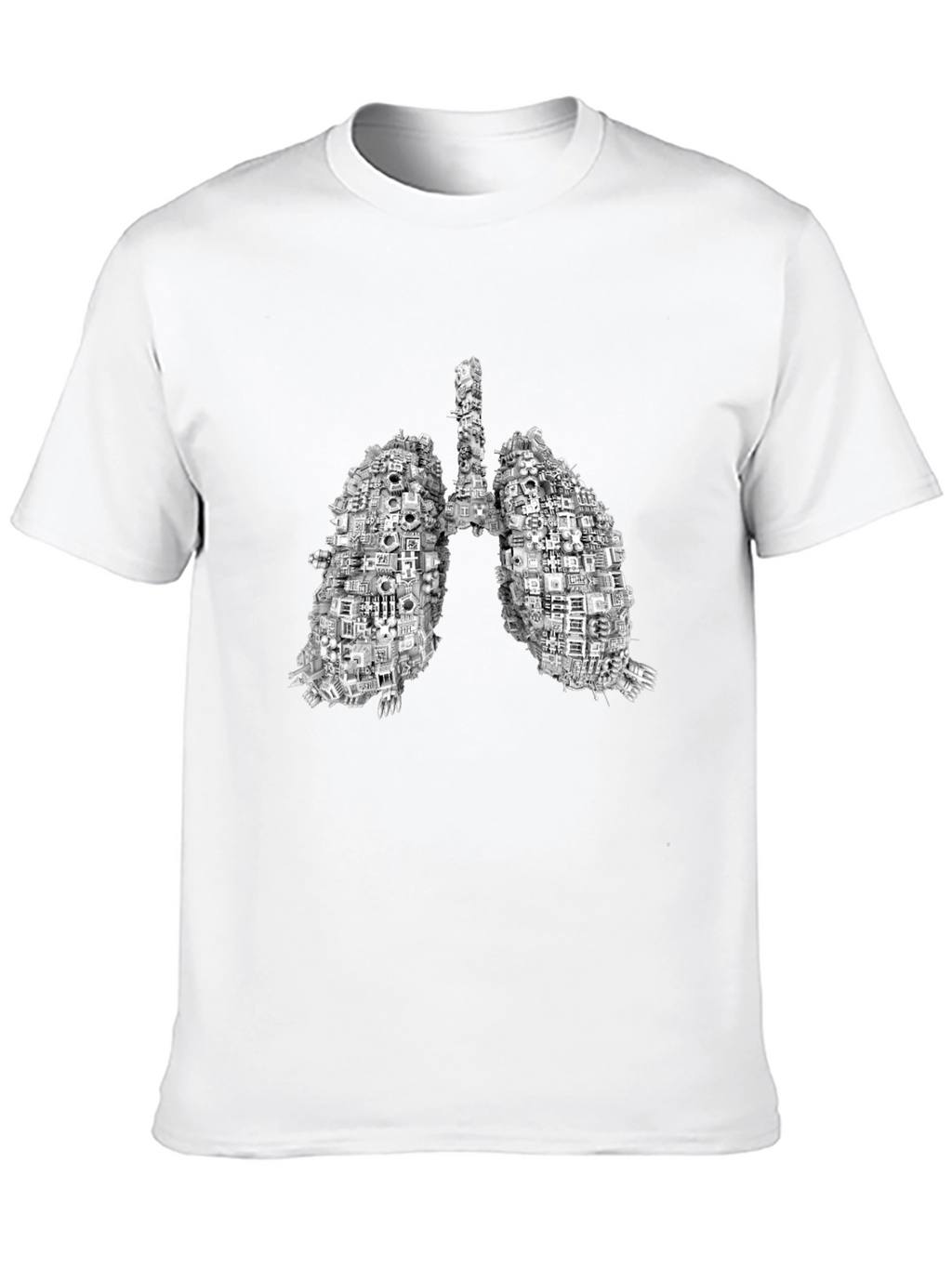 Anatomical Lungs Graphic Print Black T-Shirt