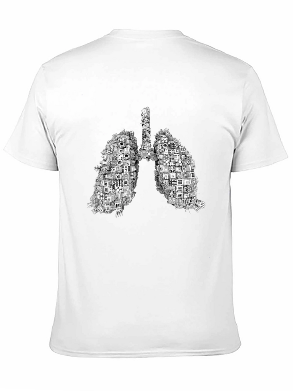Anatomical Lungs Graphic Print Black T-Shirt