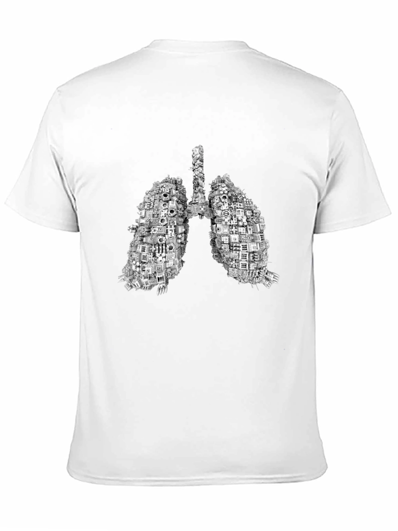 Anatomical Lungs Graphic Print Black T-Shirt