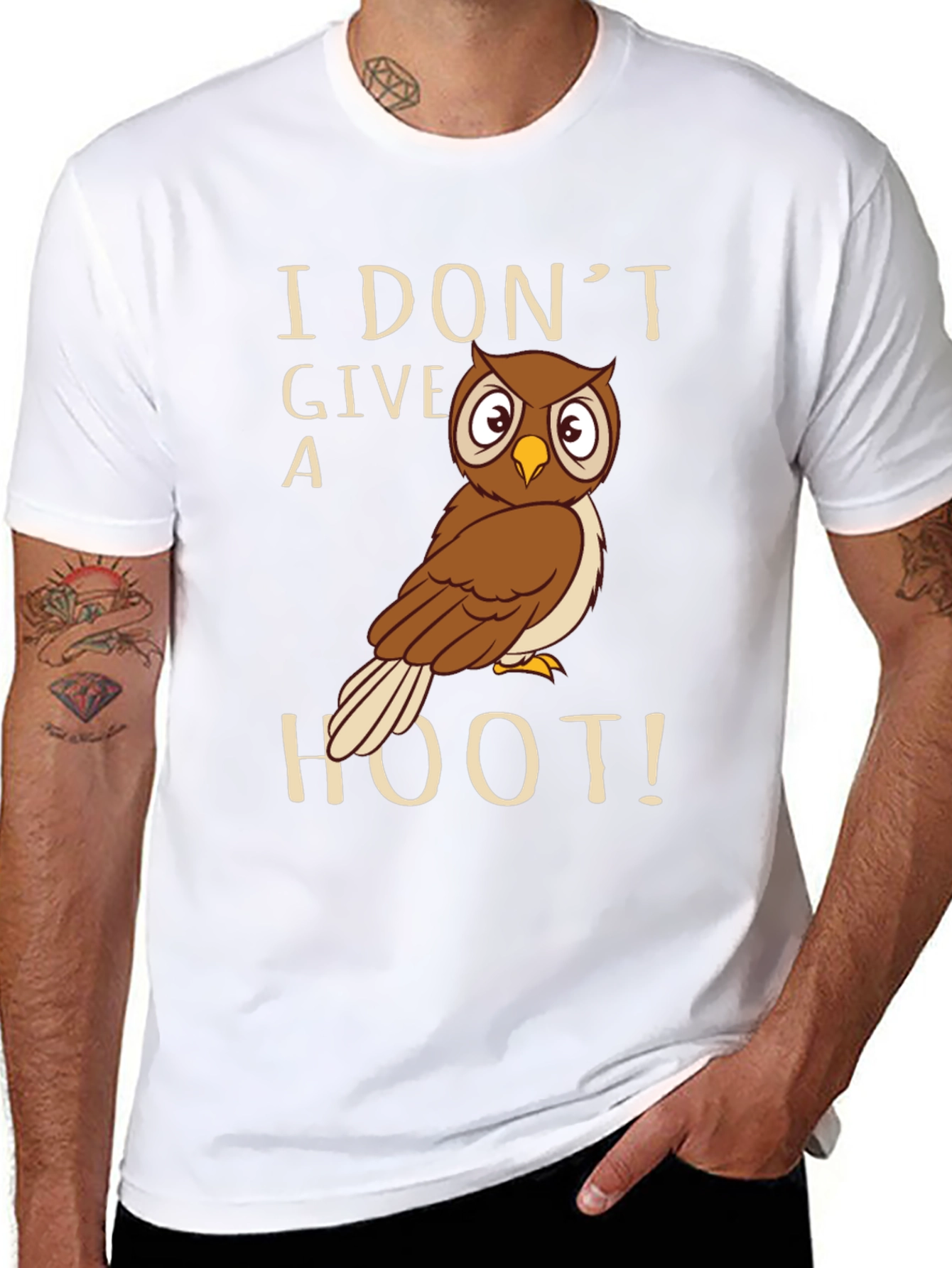 I Dont Give A Hoot Owl Graphic T-Shirt