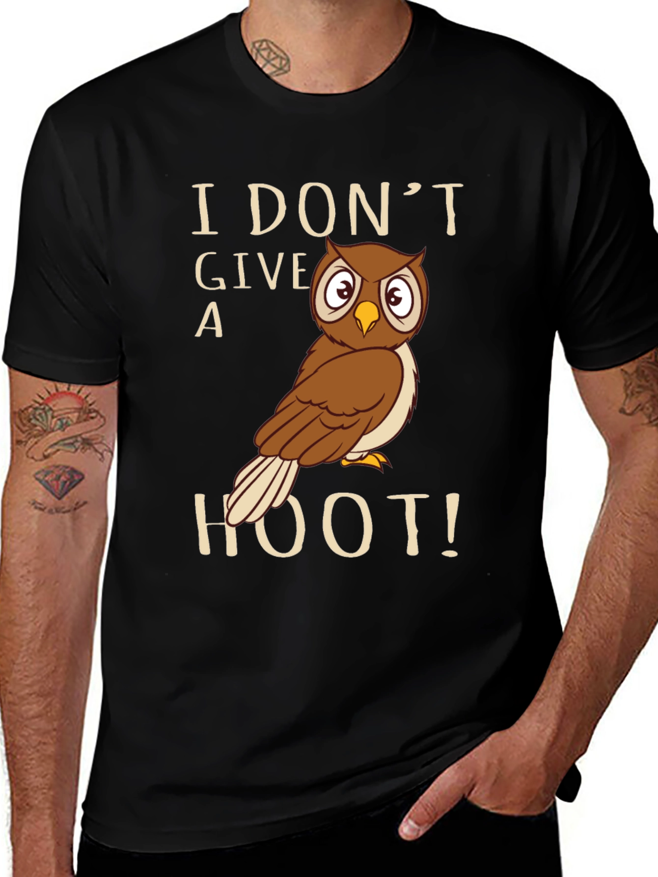 I Dont Give A Hoot Owl Graphic T-Shirt