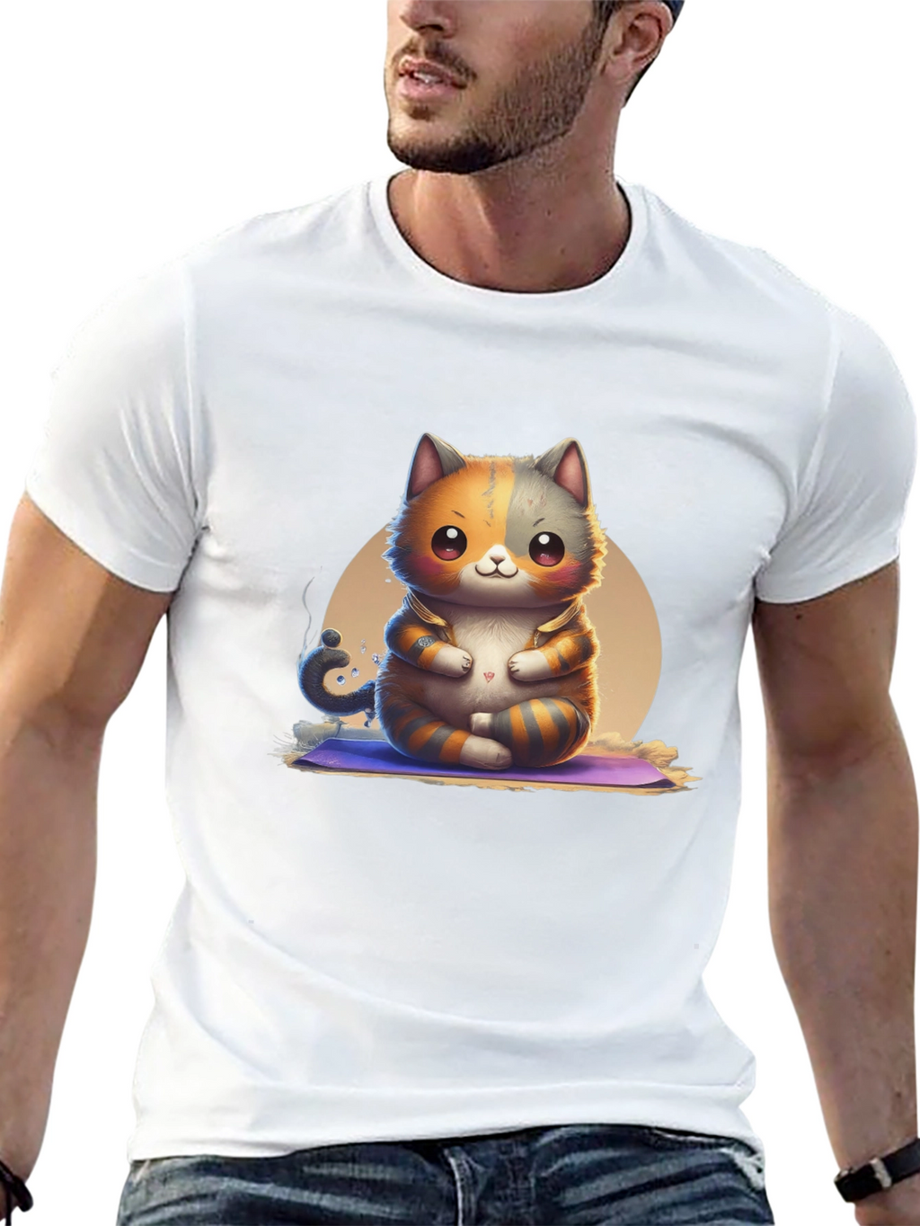 Zen Cat T-Shirt: Meditating Kitten Design