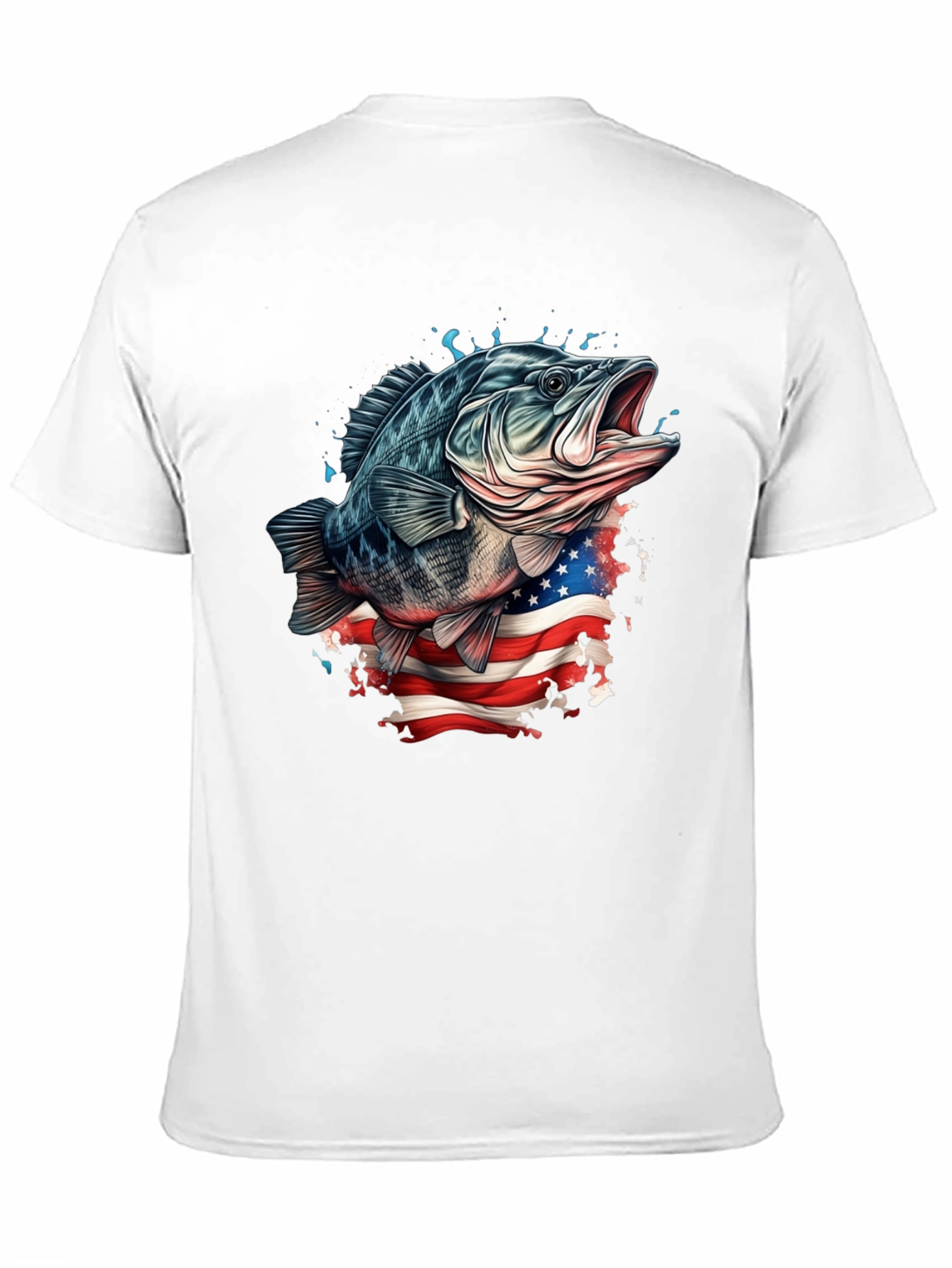 Bass Fish American Flag Graphic Tee