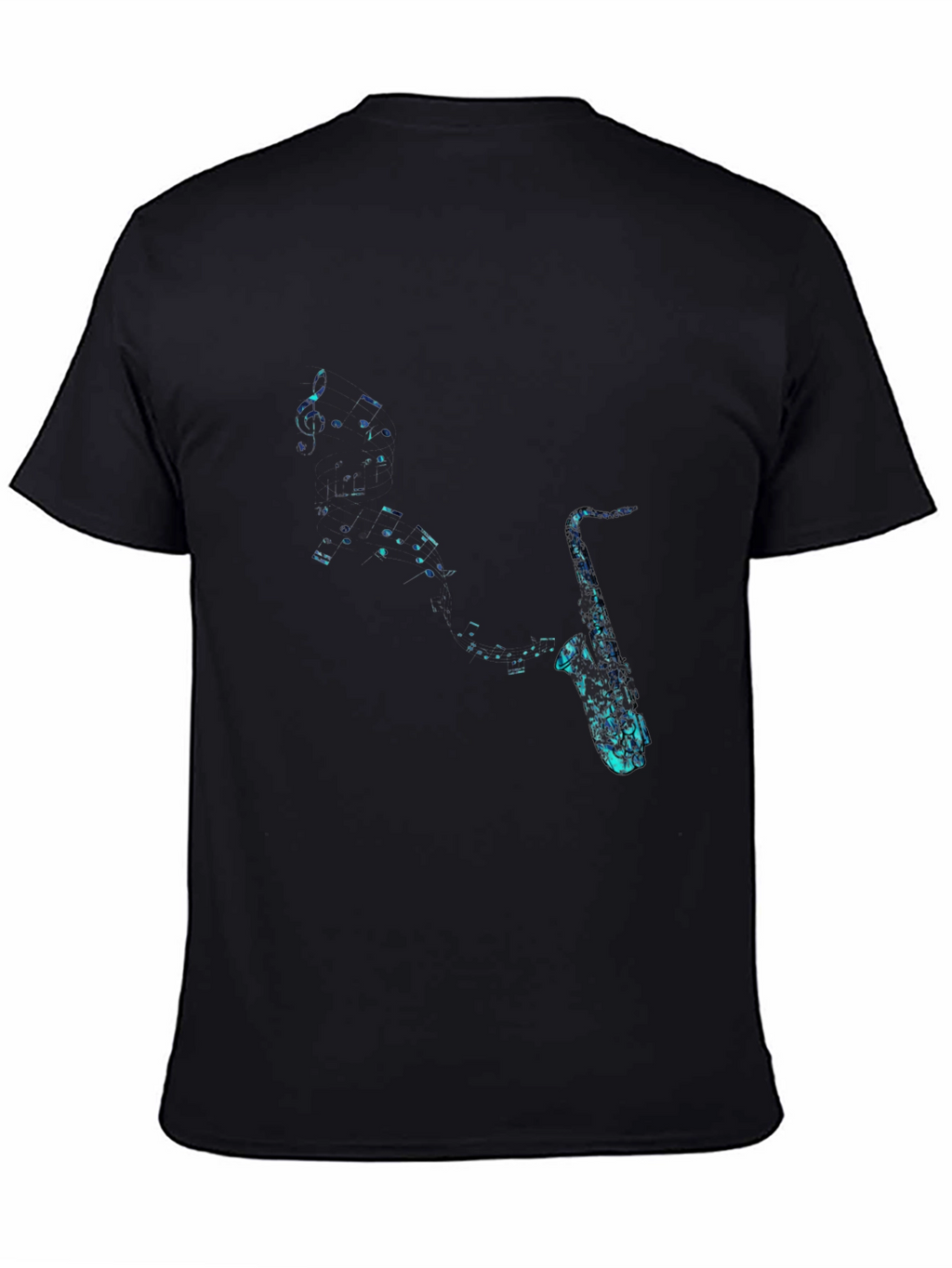 Cool Saxophone Music Notes Graphic T-Shirt