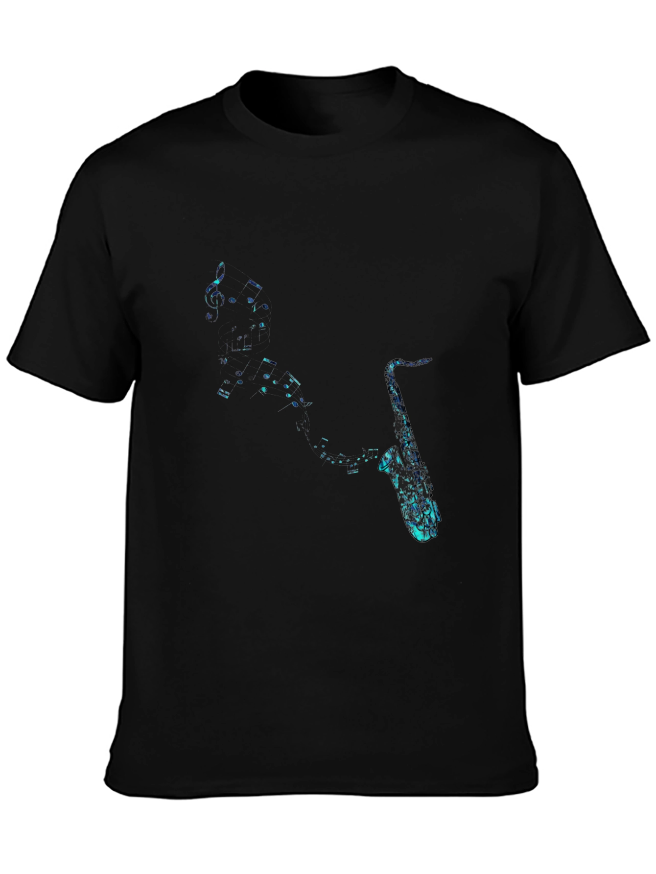 Cool Saxophone Music Notes Graphic T-Shirt
