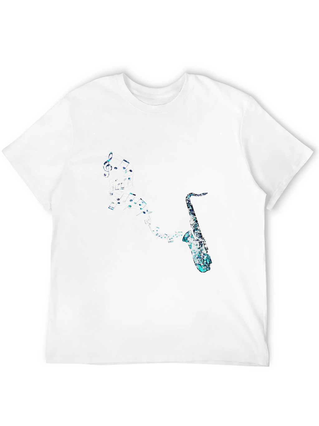 Cool Saxophone Music Notes Graphic T-Shirt