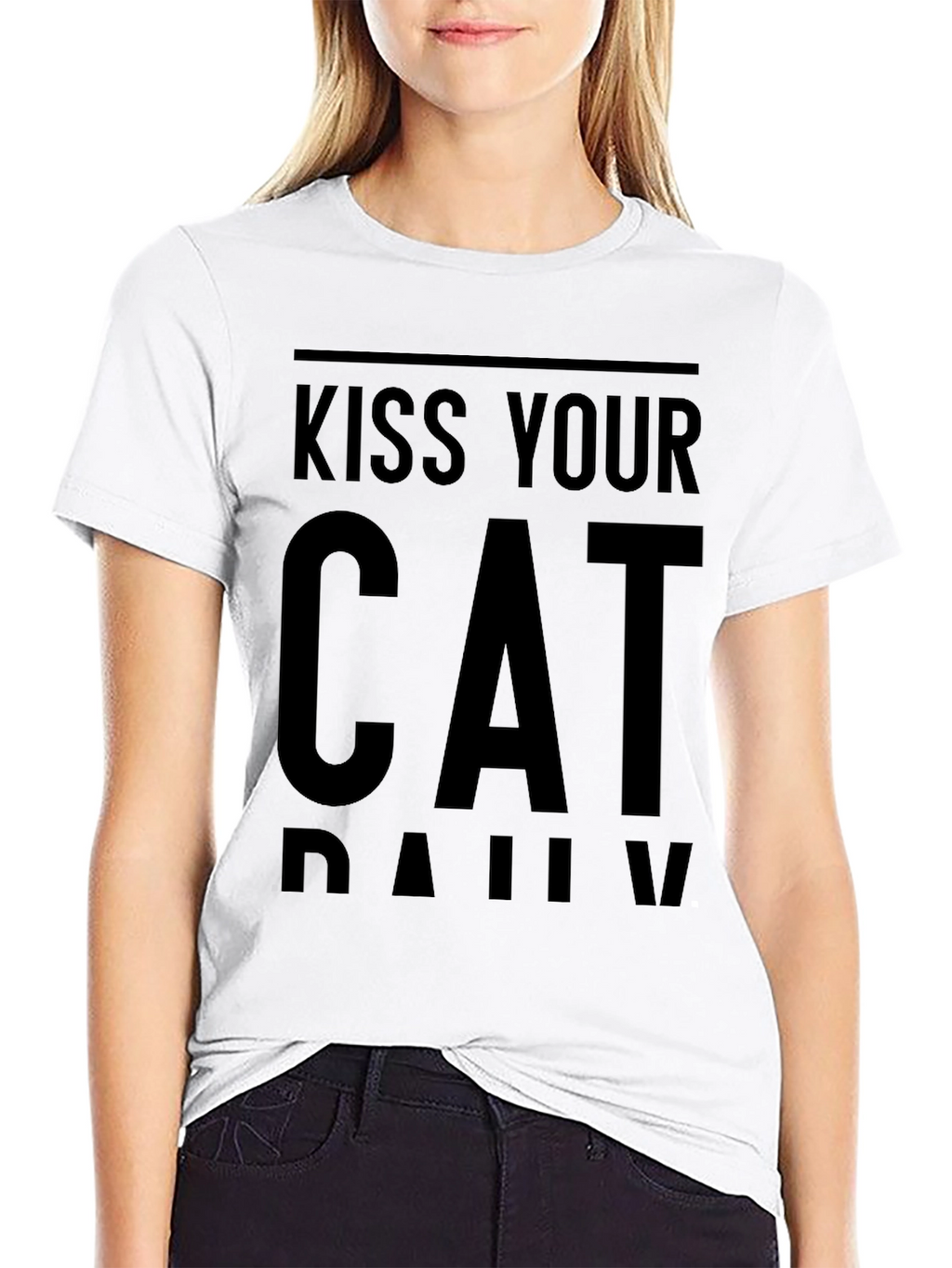 Kiss Your Cat Daily Black T-Shirt