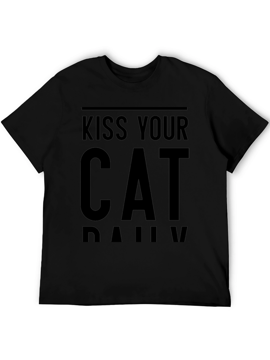 Kiss Your Cat Daily Black T-Shirt