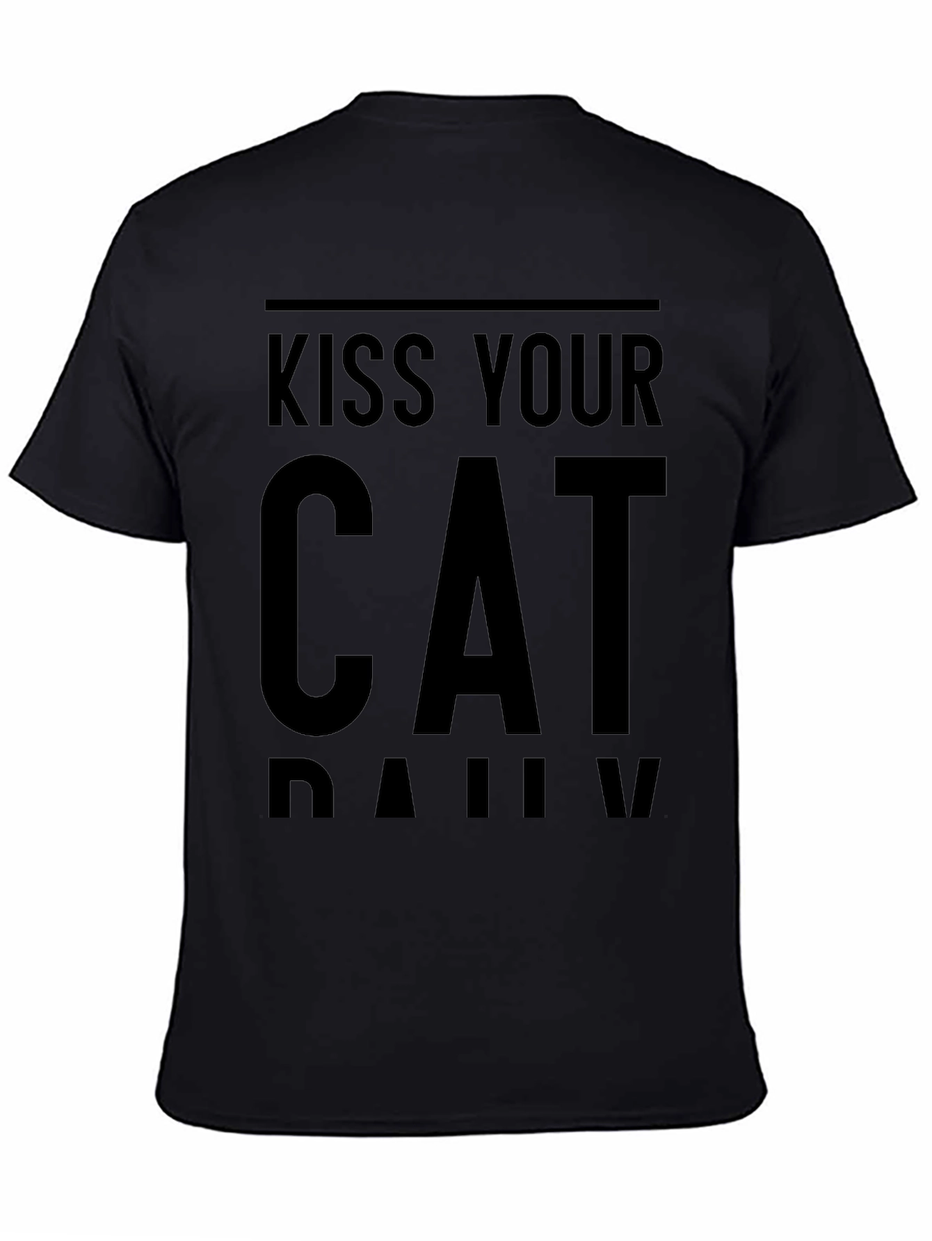 Kiss Your Cat Daily Black T-Shirt
