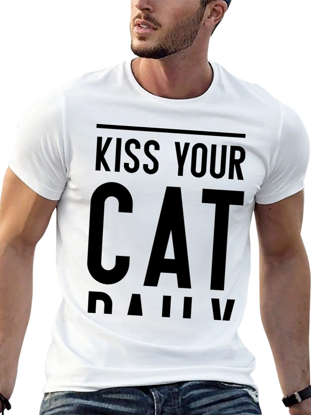 Kiss Your Cat Daily Black T-Shirt