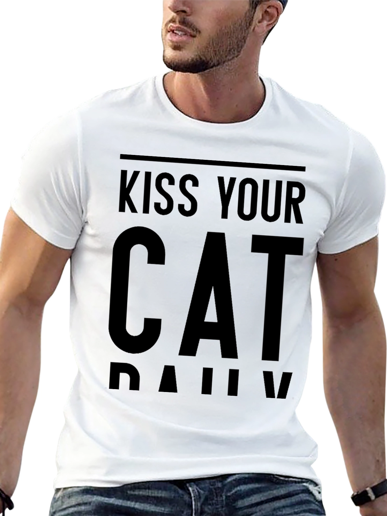 Kiss Your Cat Daily Black T-Shirt