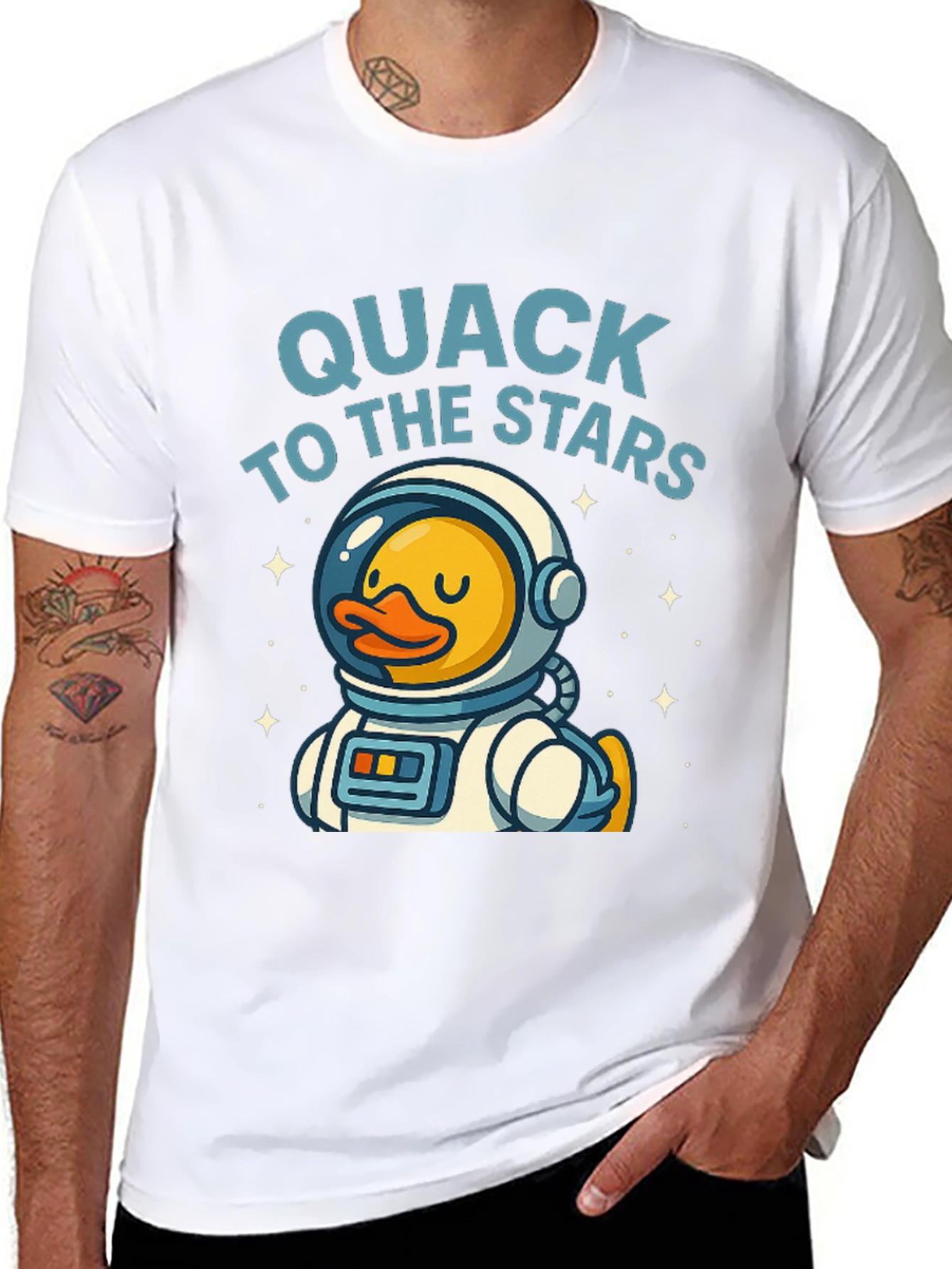 Quack to the Stars T-Shirt - Astronaut Duck Tee