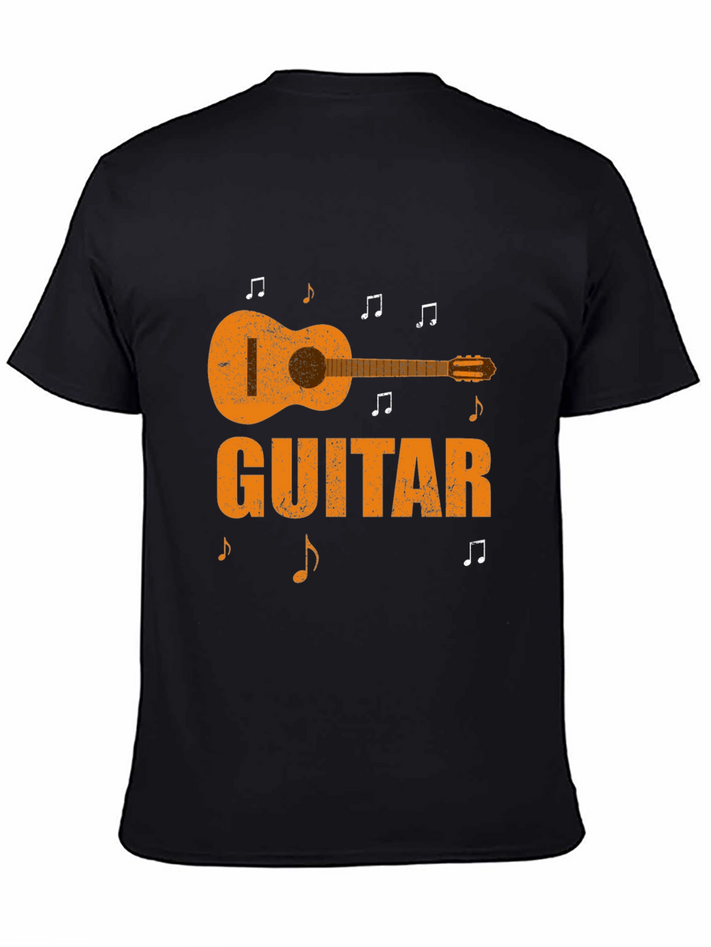 Guitar Graphic Print Black T-Shirt