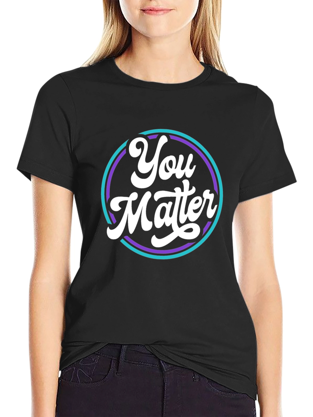 You Matter Graphic Tee - Black Crew Neck