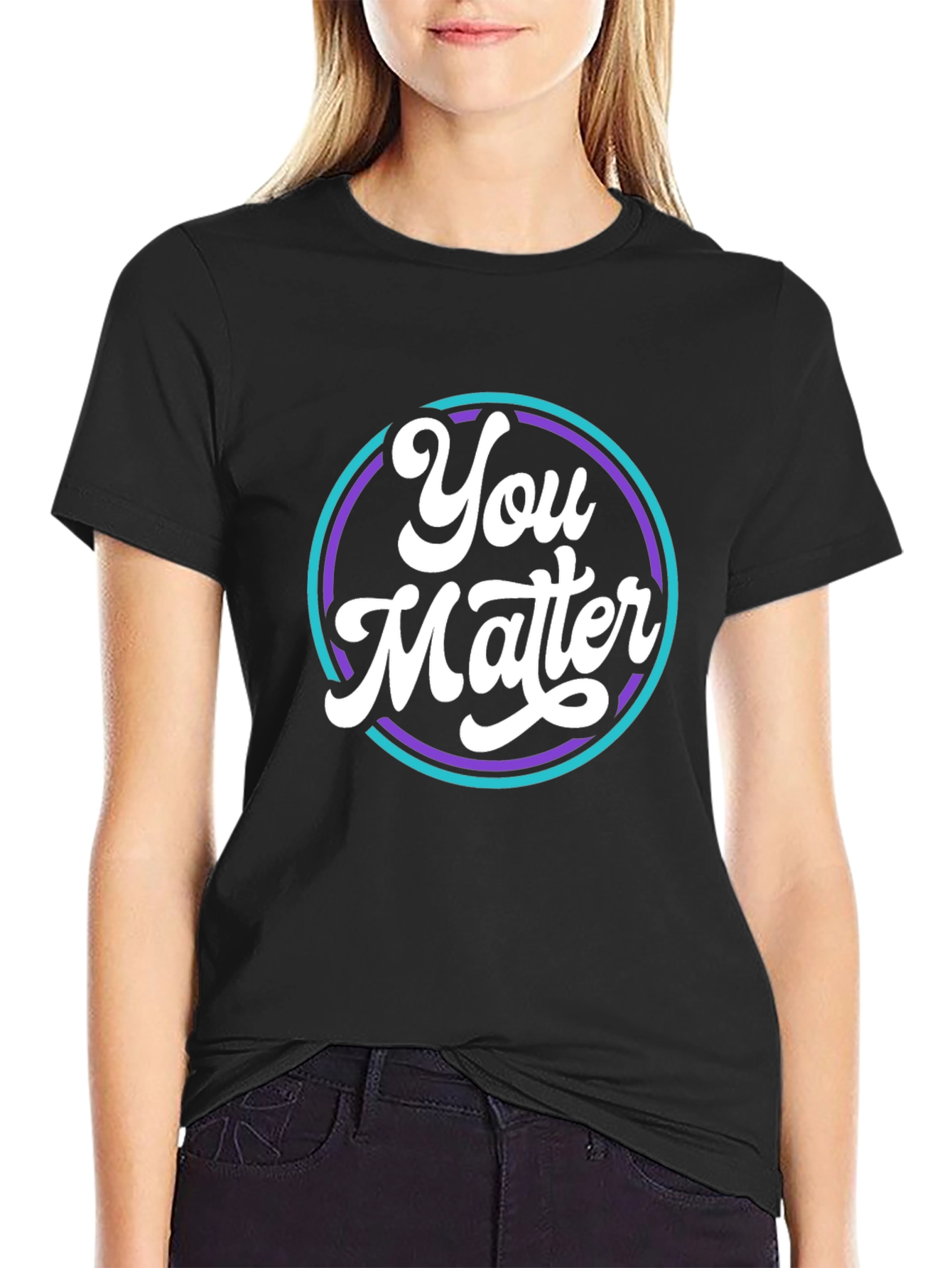 You Matter Graphic Tee - Black Crew Neck
