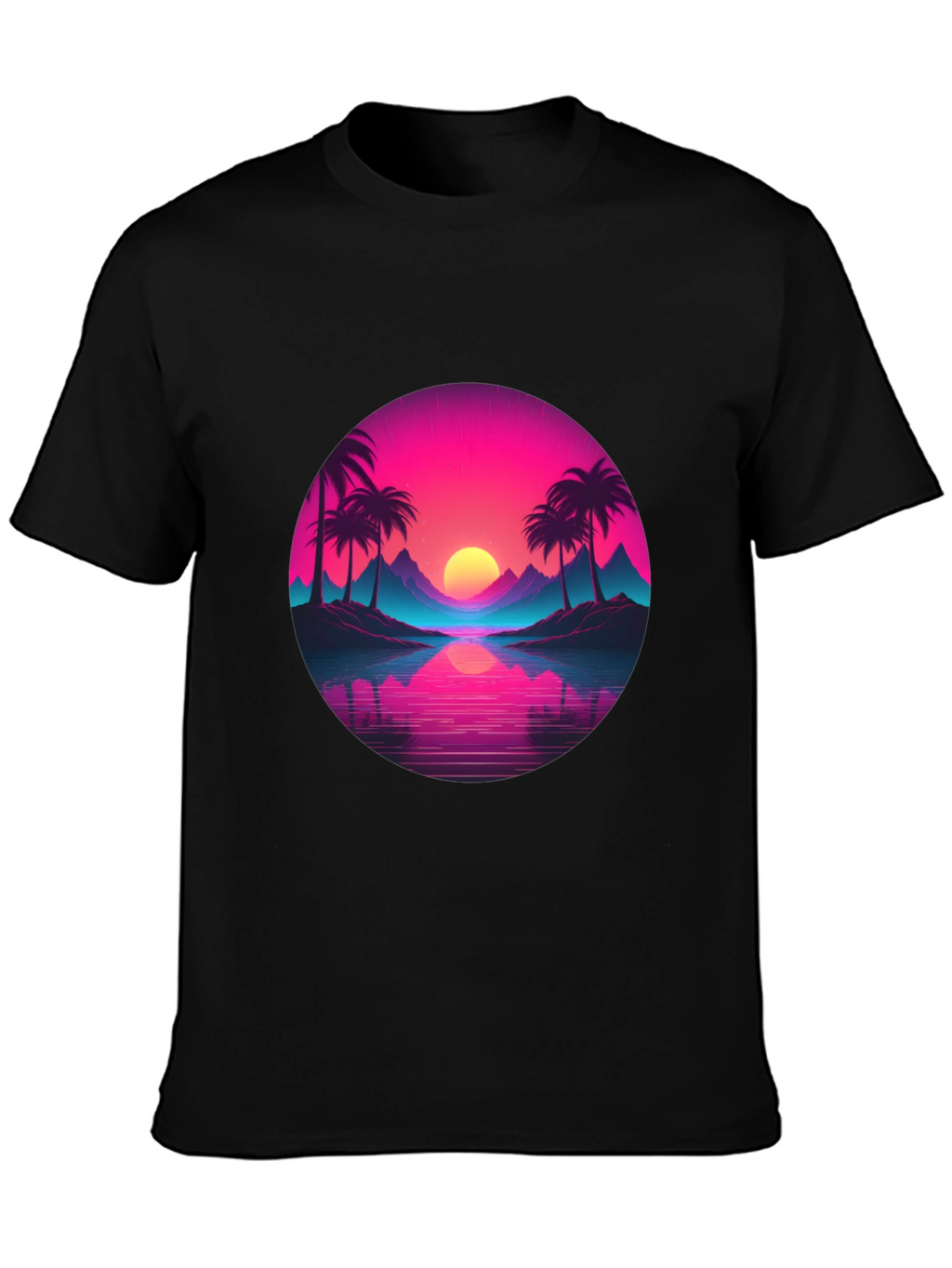 Retro Sunset Palm T-Shirt - Vibrant Graphic Tee