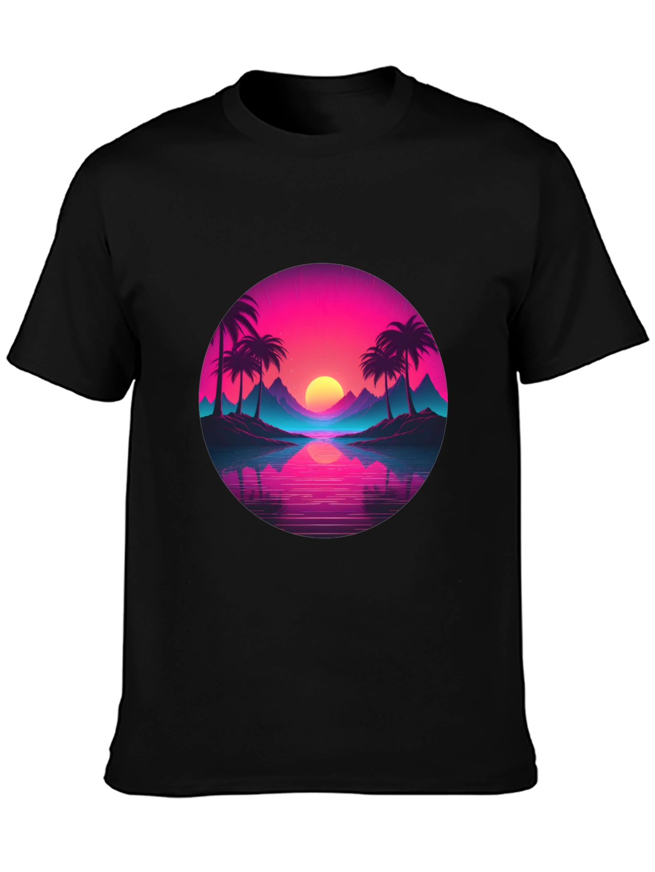 Retro Sunset Palm T-Shirt - Vibrant Graphic Tee