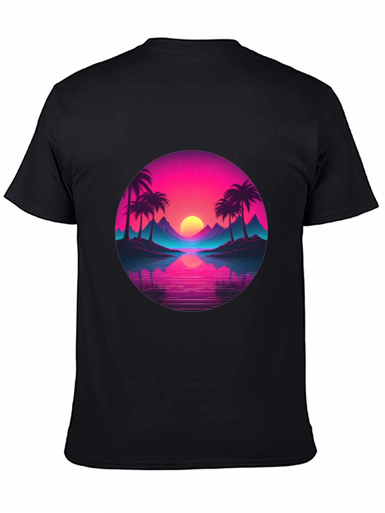 Retro Sunset Palm T-Shirt - Vibrant Graphic Tee