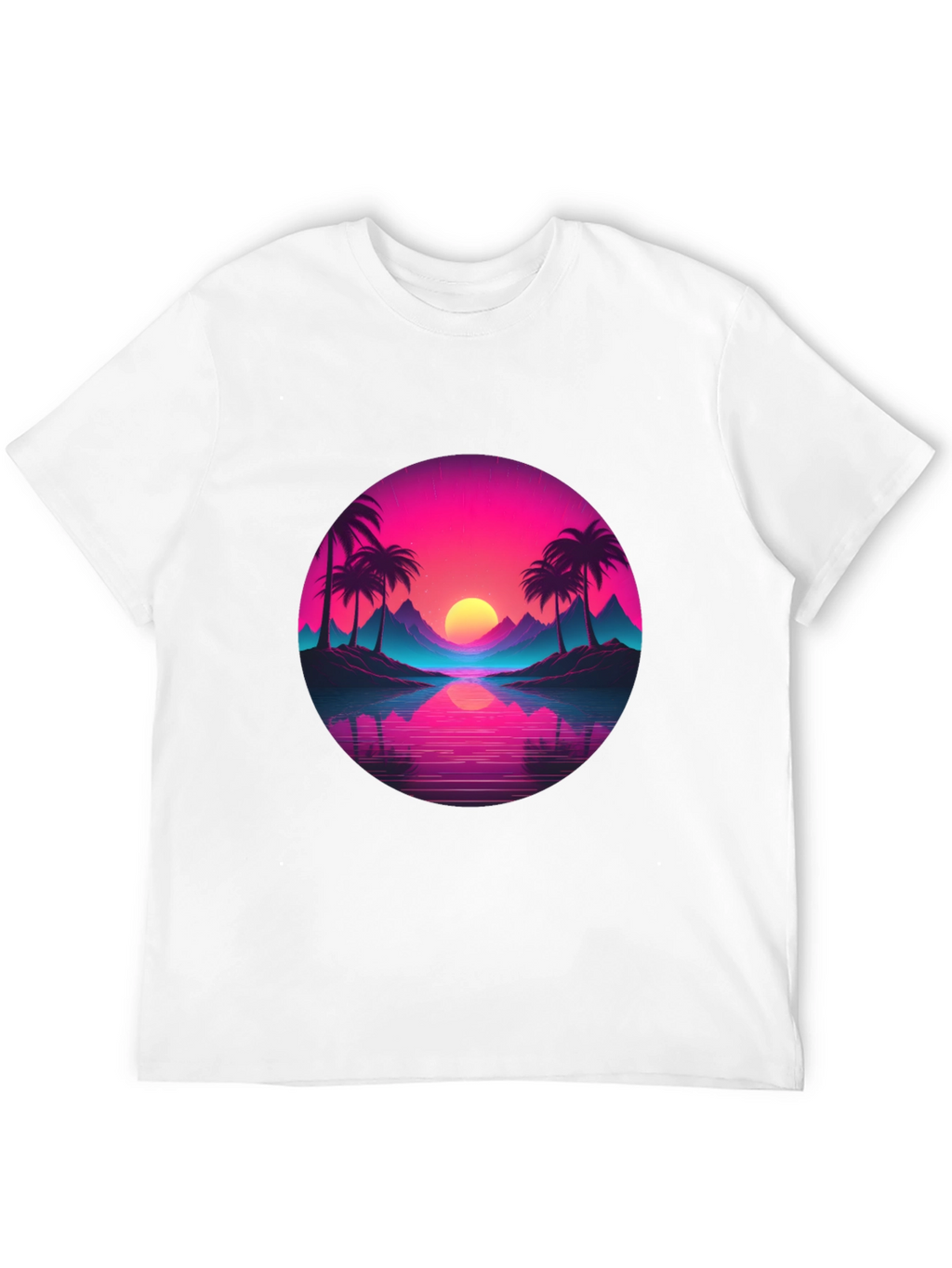 Retro Sunset Palm T-Shirt - Vibrant Graphic Tee