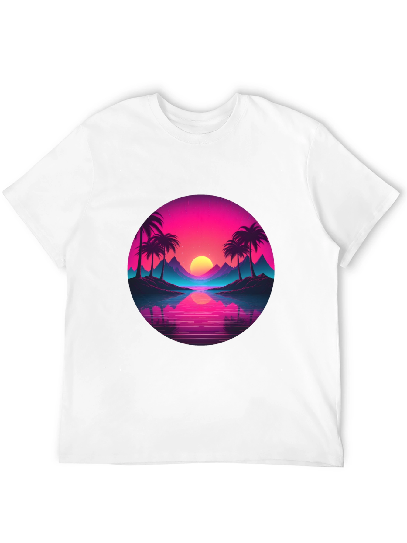 Retro Sunset Palm T-Shirt - Vibrant Graphic Tee