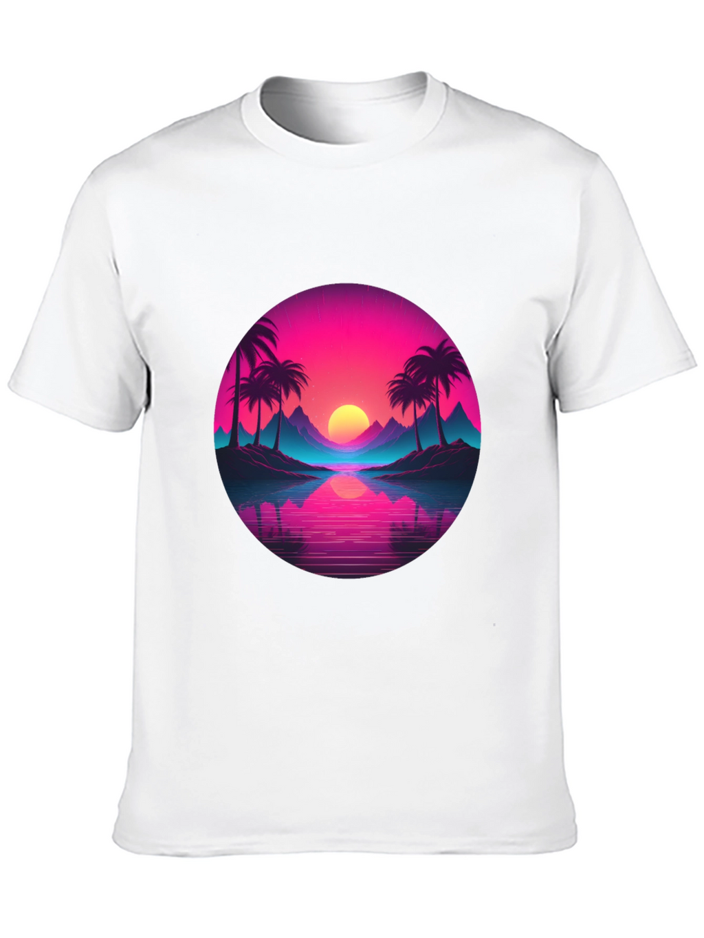 Retro Sunset Palm T-Shirt - Vibrant Graphic Tee