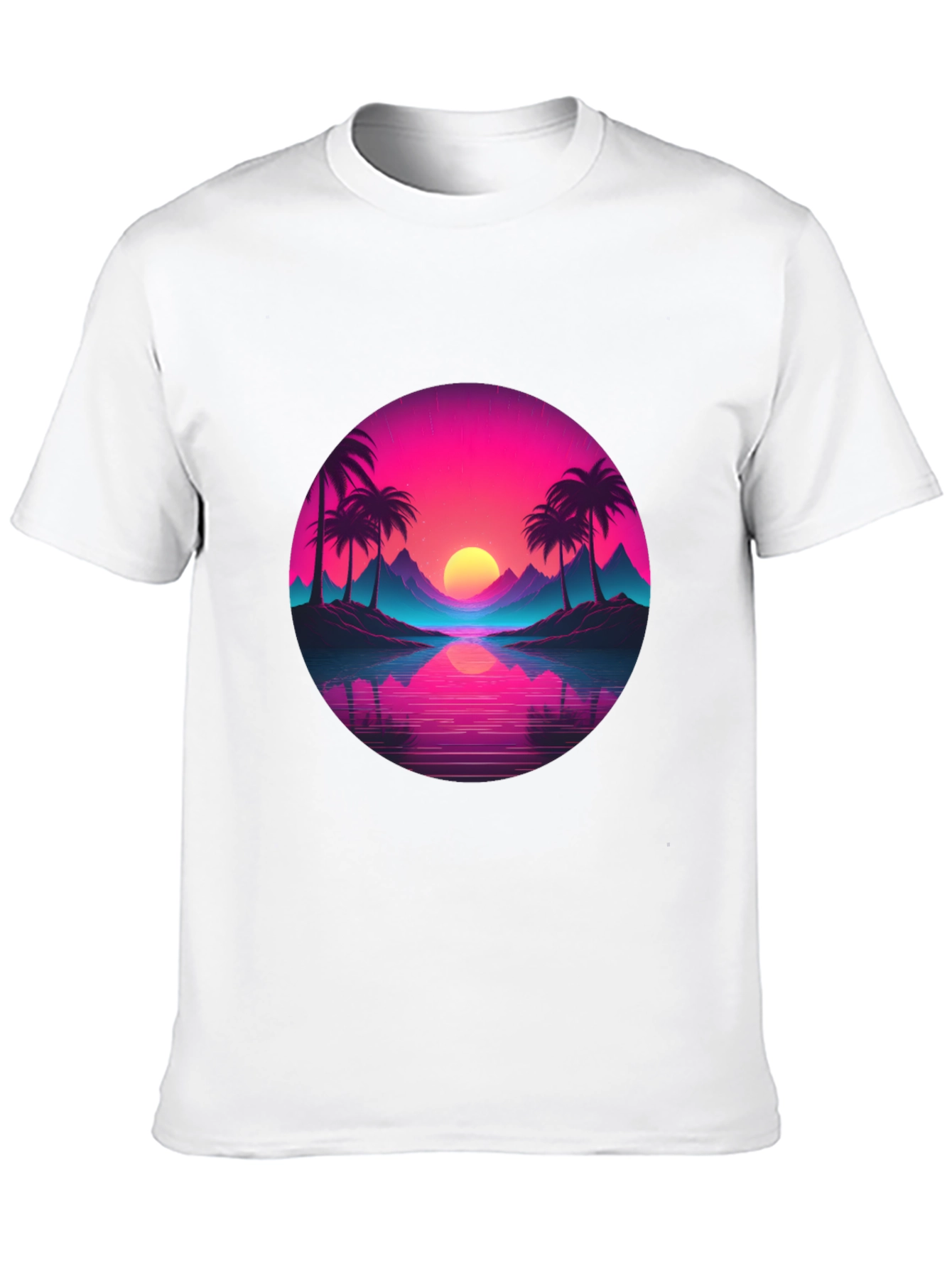 Retro Sunset Palm T-Shirt - Vibrant Graphic Tee