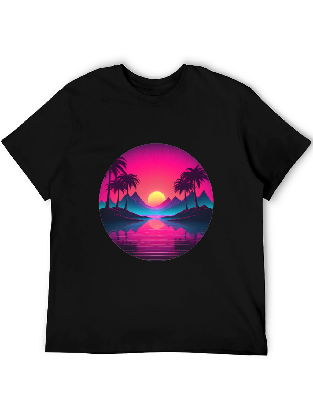 Retro Sunset Palm T-Shirt - Vibrant Graphic Tee