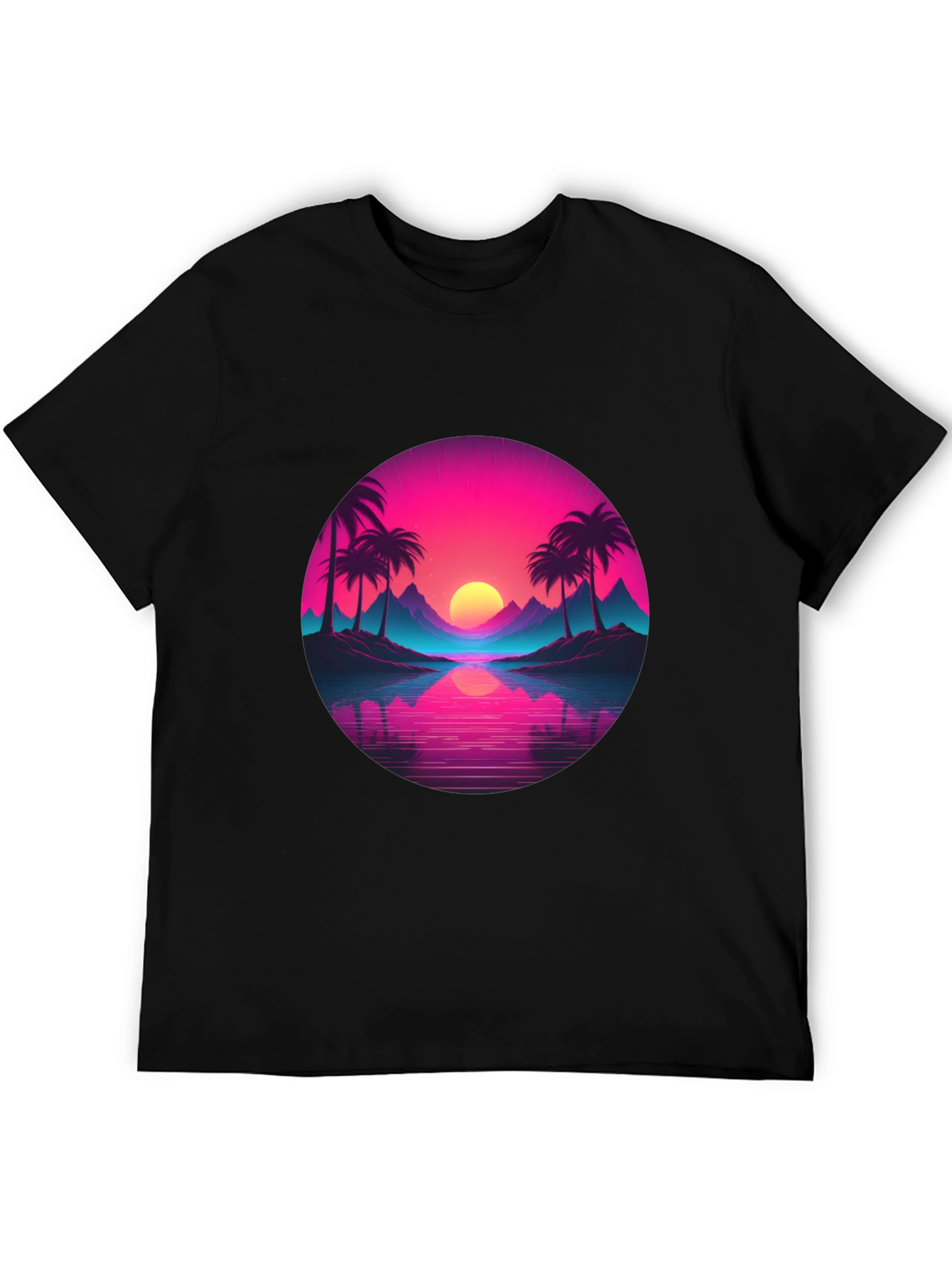 Retro Sunset Palm T-Shirt - Vibrant Graphic Tee