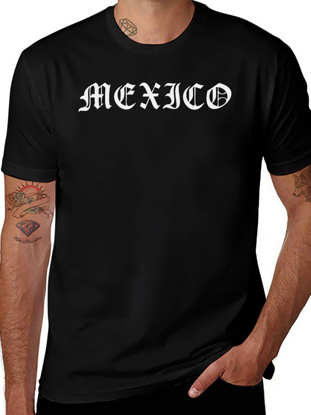Mexico Graphic Tee - Bold Black Cotton Blend Shirt