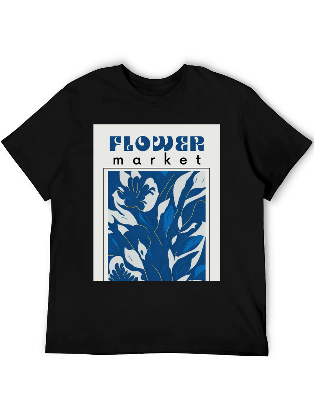 Flower Market Graphic Print Black T-Shirt