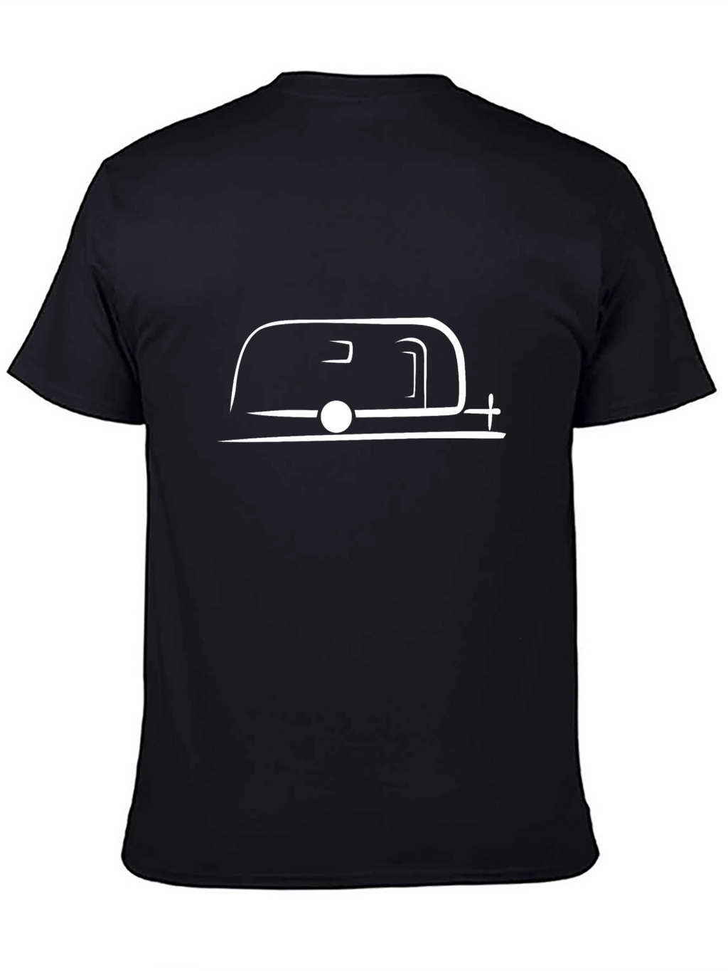 Retro Camper Graphic Tee - Black Cotton T-Shirt