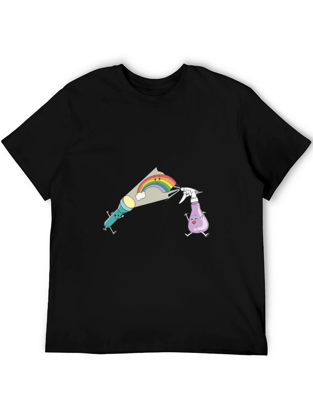 Fun Cartoon Graphic Black T-Shirt