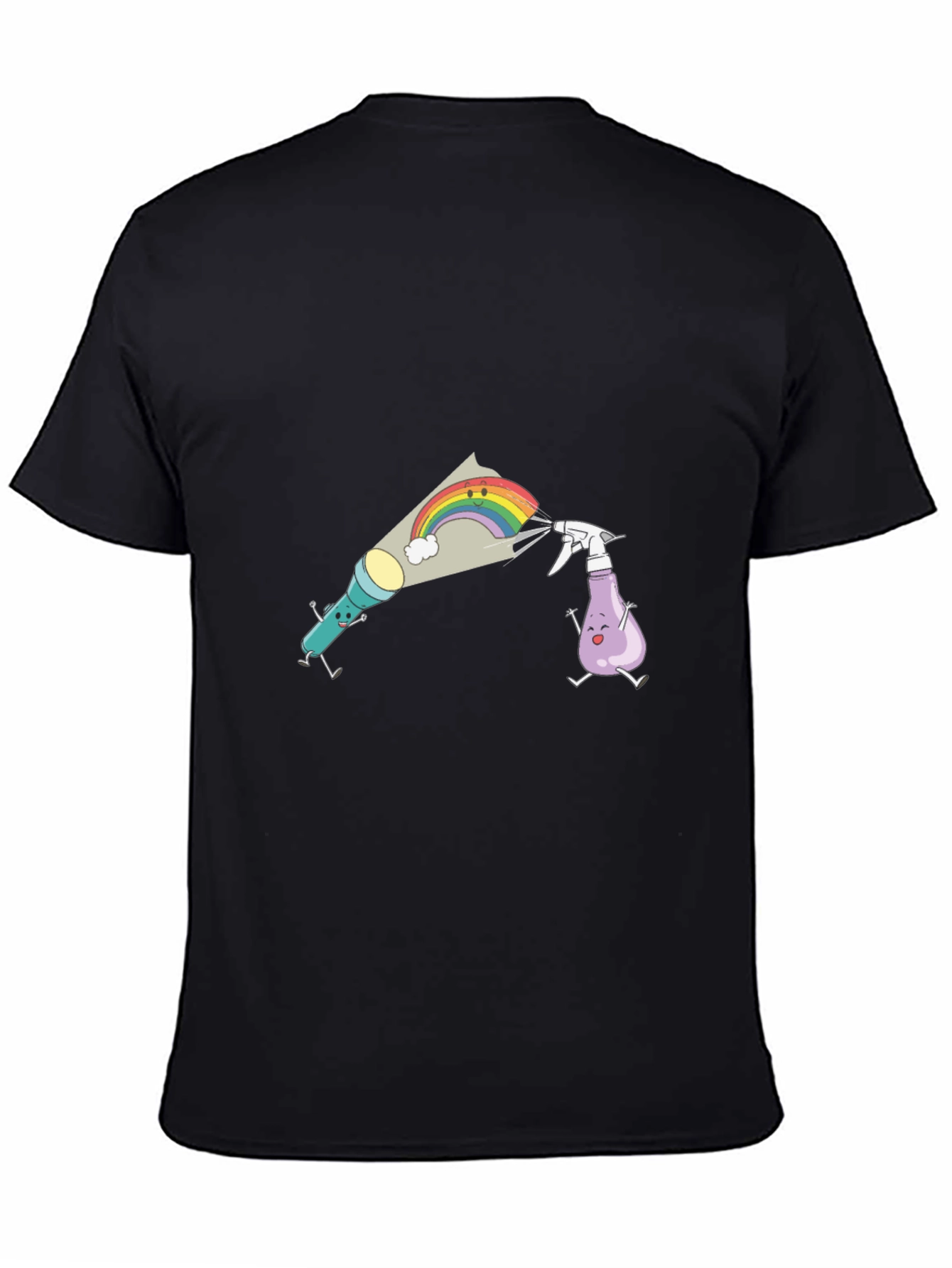 Fun Cartoon Graphic Black T-Shirt