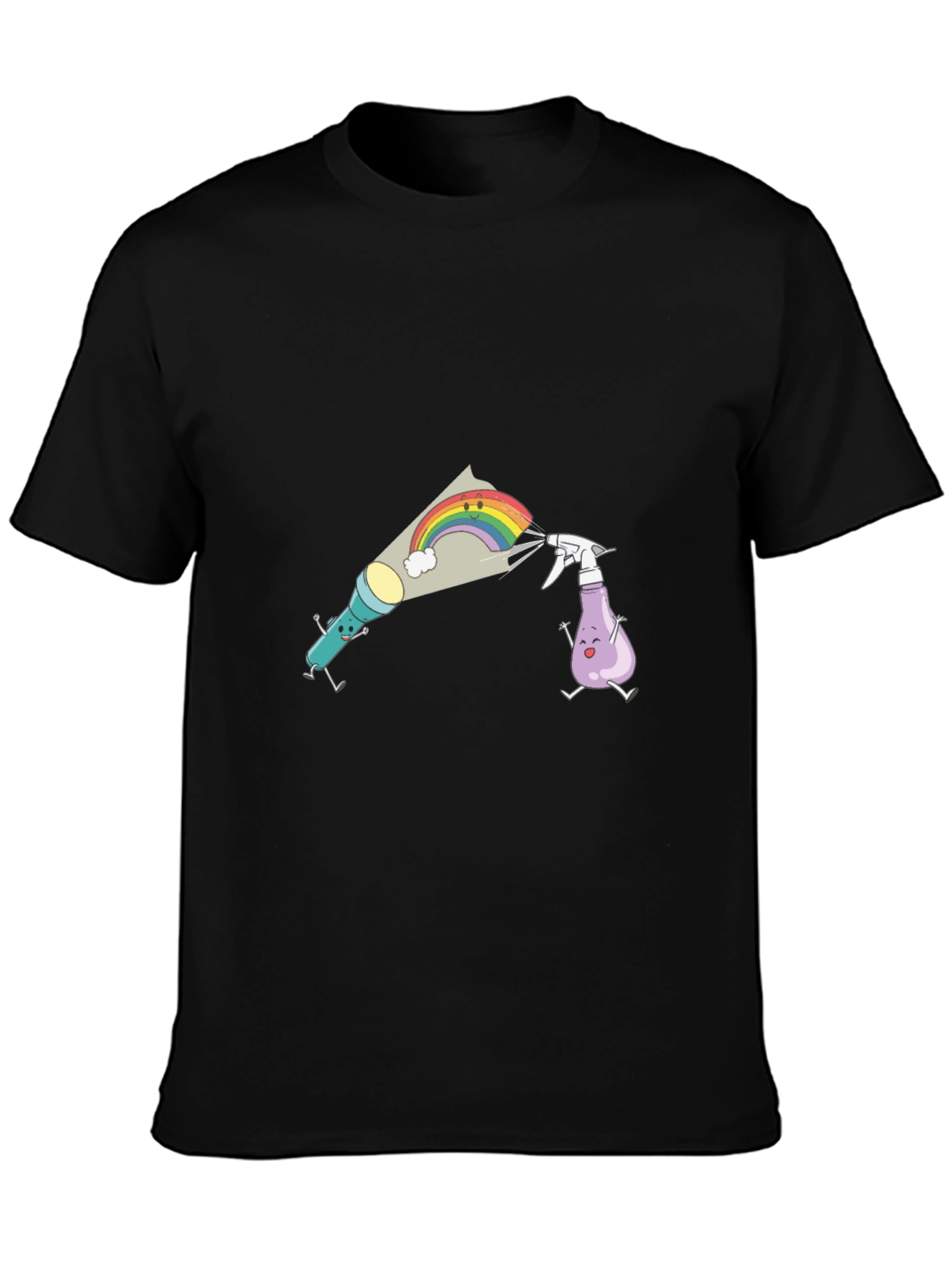 Fun Cartoon Graphic Black T-Shirt