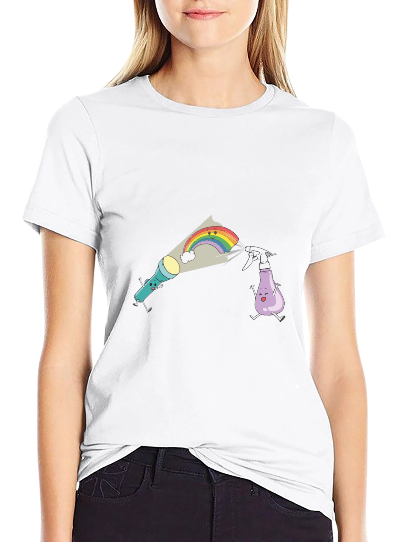 Fun Cartoon Graphic Black T-Shirt