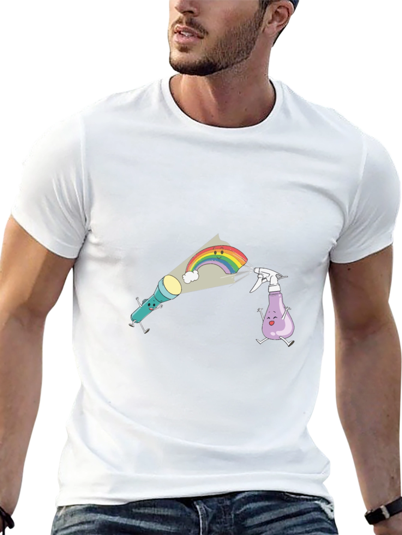Fun Cartoon Graphic Black T-Shirt
