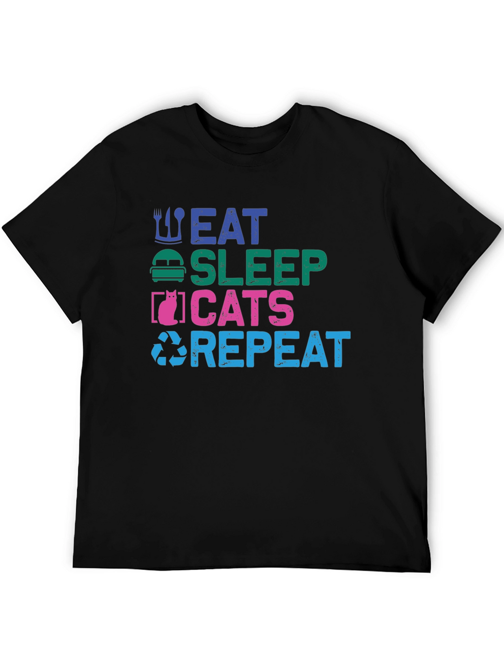 Eat Sleep Cats Repeat Graphic T-Shirt