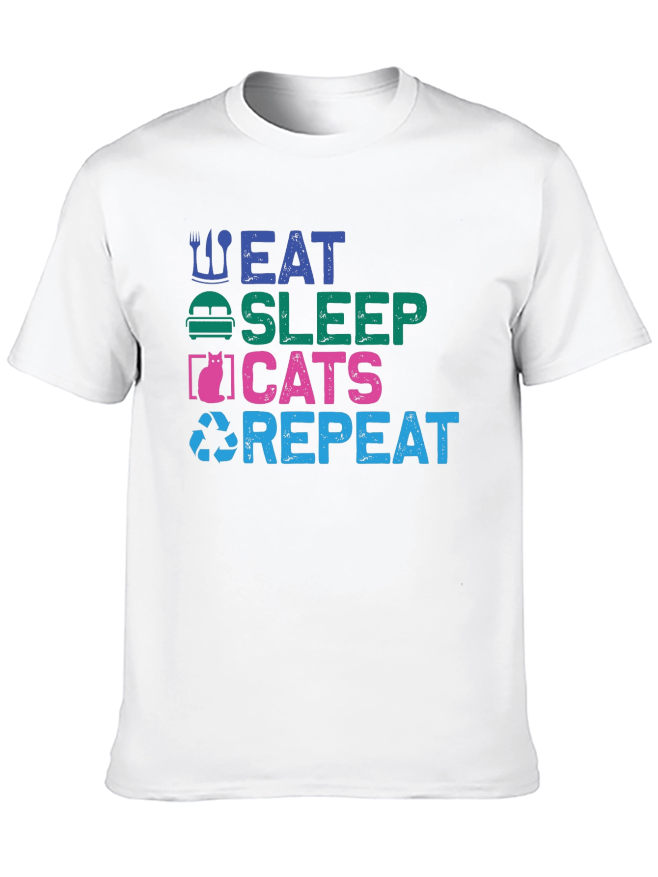 Eat Sleep Cats Repeat Graphic T-Shirt