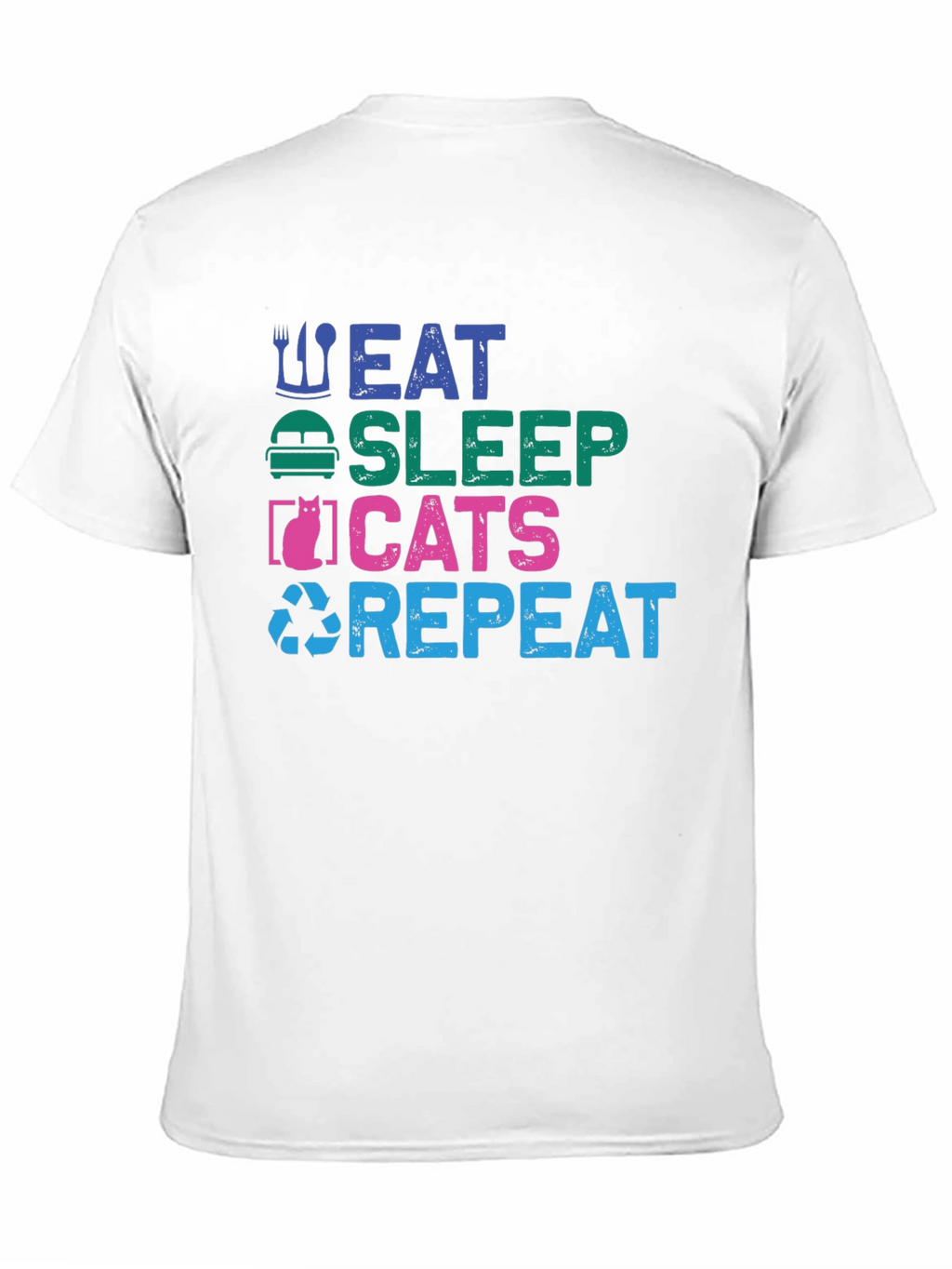 Eat Sleep Cats Repeat Graphic T-Shirt