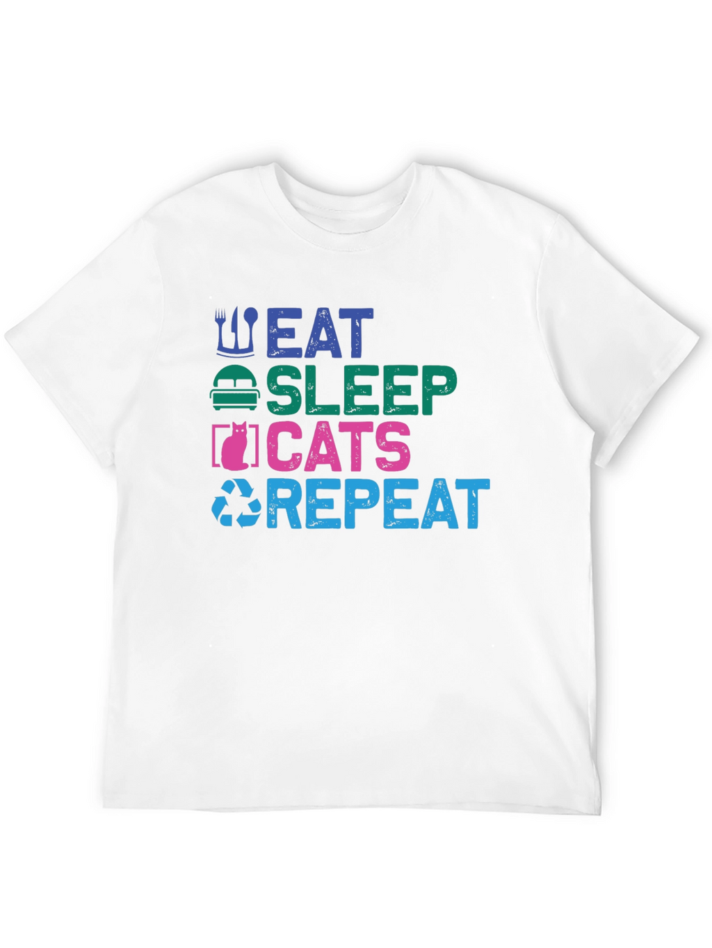 Eat Sleep Cats Repeat Graphic T-Shirt
