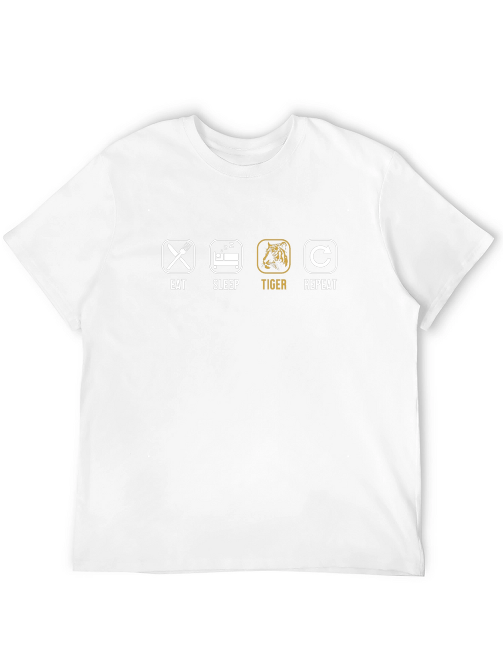 Eat Sleep Tiger Repeat Black T-Shirt