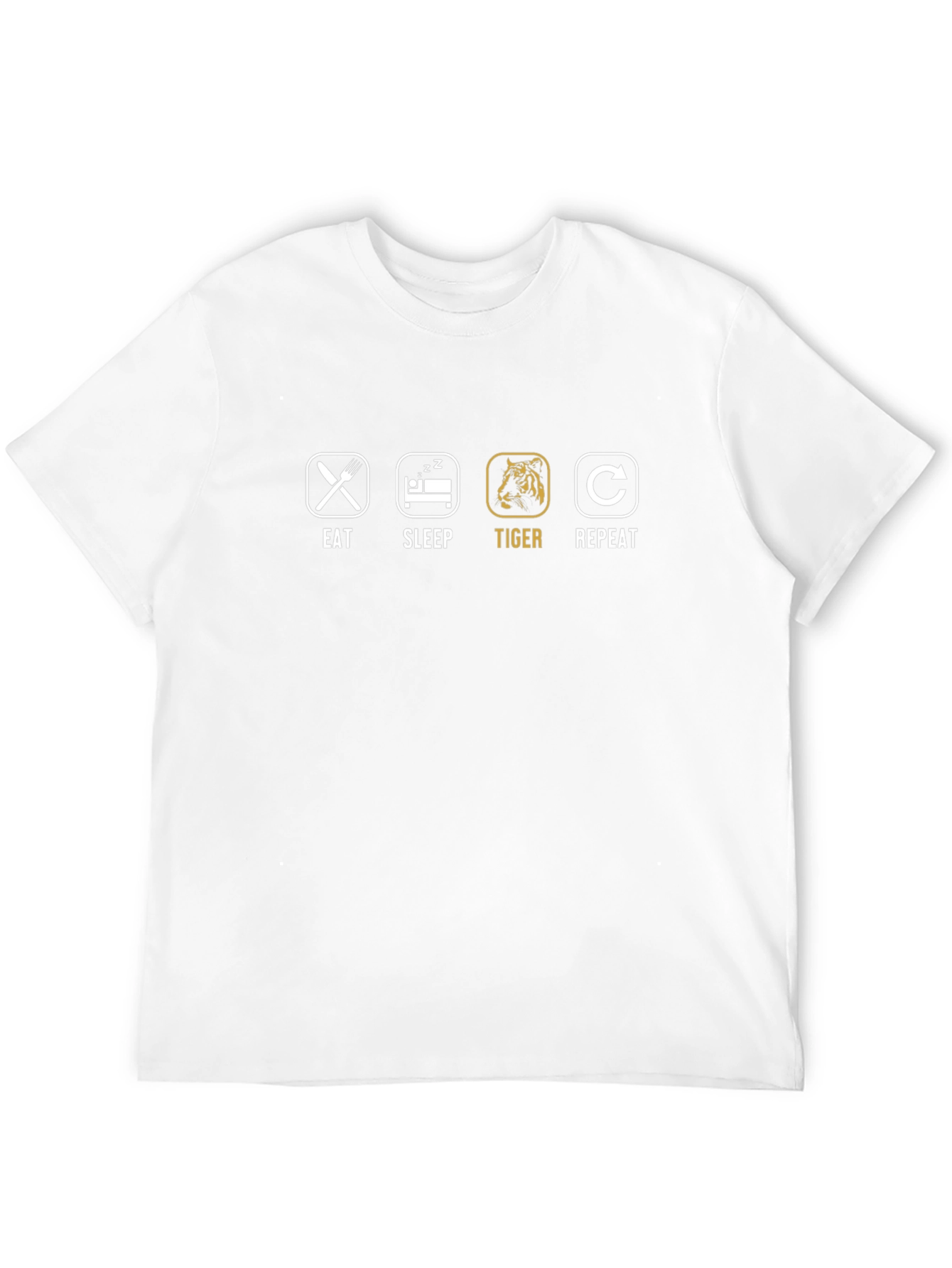 Eat Sleep Tiger Repeat Black T-Shirt