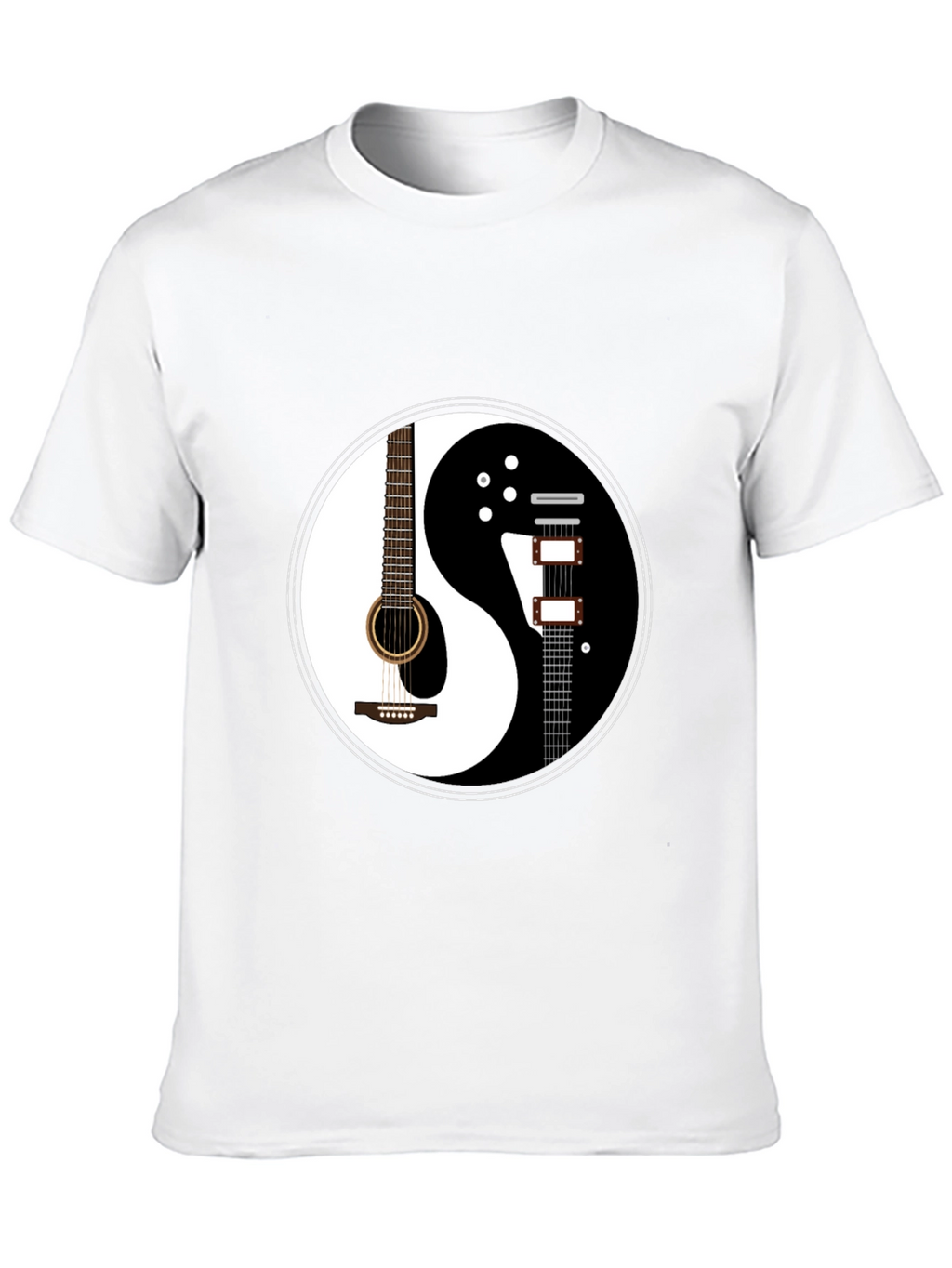 Yin Yang Guitar Graphic T-Shirt - Black